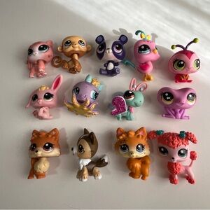Littlest Pet Shop LPS Lot – 13 Authentic Hasbro Figures Cats, Dogs, Panda